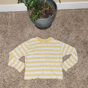 White Crow Striped Long Sleeve Crop Top From Buckle Women's Sz XL